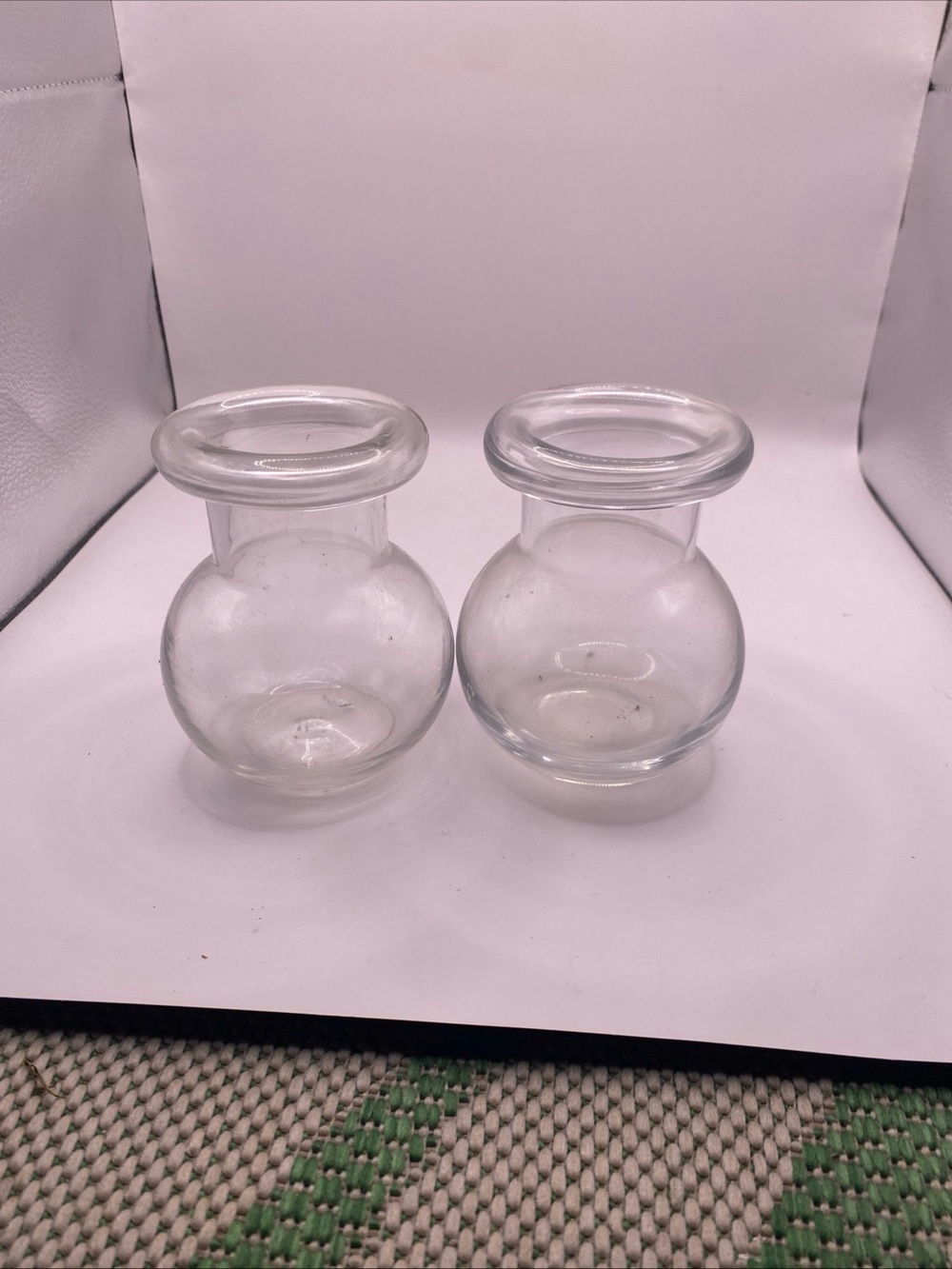 Clear Glass Bud Vases - Set of 2 - 4 1/2 inches tall